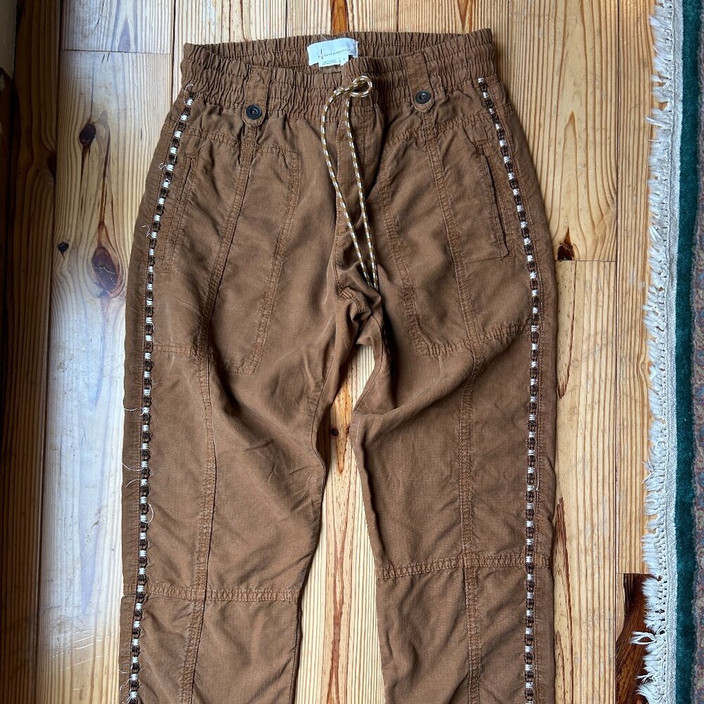 Anthropologie - Byron Seamed Utility Jogger Pants Embroidered